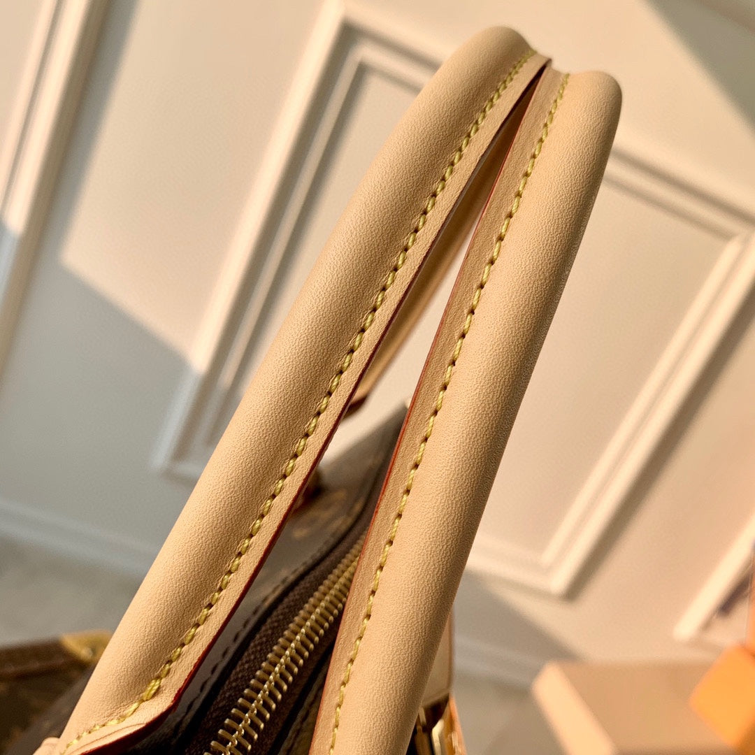 BOÉTIE PM TOTE 25 IN BROWN MONOGRAM COATED CANVAS AND CALFSKIN