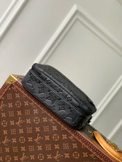 ALPHA NANO BAG 24 IN BLACK MONOGRAM SHADOW EMBOSSED COWHIDE
