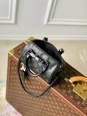 SPEEDY BAG 18 IN BLACK MONOGRAM COATED CANVAS BLACK HARDWARE