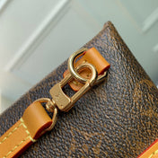 ENVELOPE POUCH 18 IN BROWN MONOGRAM COATED CANVAS AND CALFSKIN