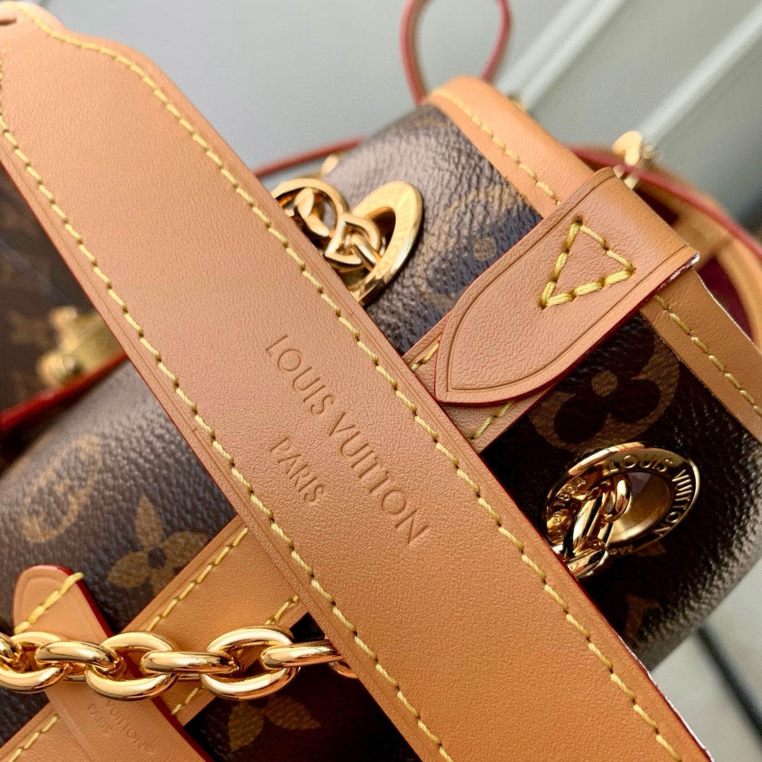 CARRYALL BB BAG 26 IN BROWN MONOGRAM COATED CANVAS AND CALFSKIN GOLD HARDWARE