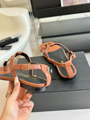 SL CASSANDRA ONE SANDAL FLAT CIDER CALFSKIN