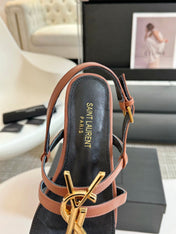 SL CASSANDRA TRIPLE SANDAL FLAT CIDER CALFSKIN