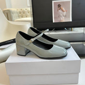 WOMEN'S HIGH HEELS WITH ROUND TOE FLINT GRAY SPECIFIC COWHIDE