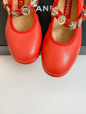 MARY JANE SHOES ROSE RED SHEEPSKIN