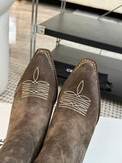 ANKLE BOOTS 45 MM IN DARK BROWN SUEDE