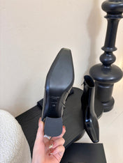 YSL 26S HEELED ANKLE BOOTS IN BLACK SHINY CALFSKIN
