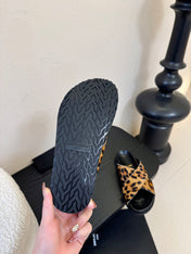 YSL 26S CROSS-STRAP SANDALS IN LEOPARD PRINT CALFSKIN HAIR STYLE 1