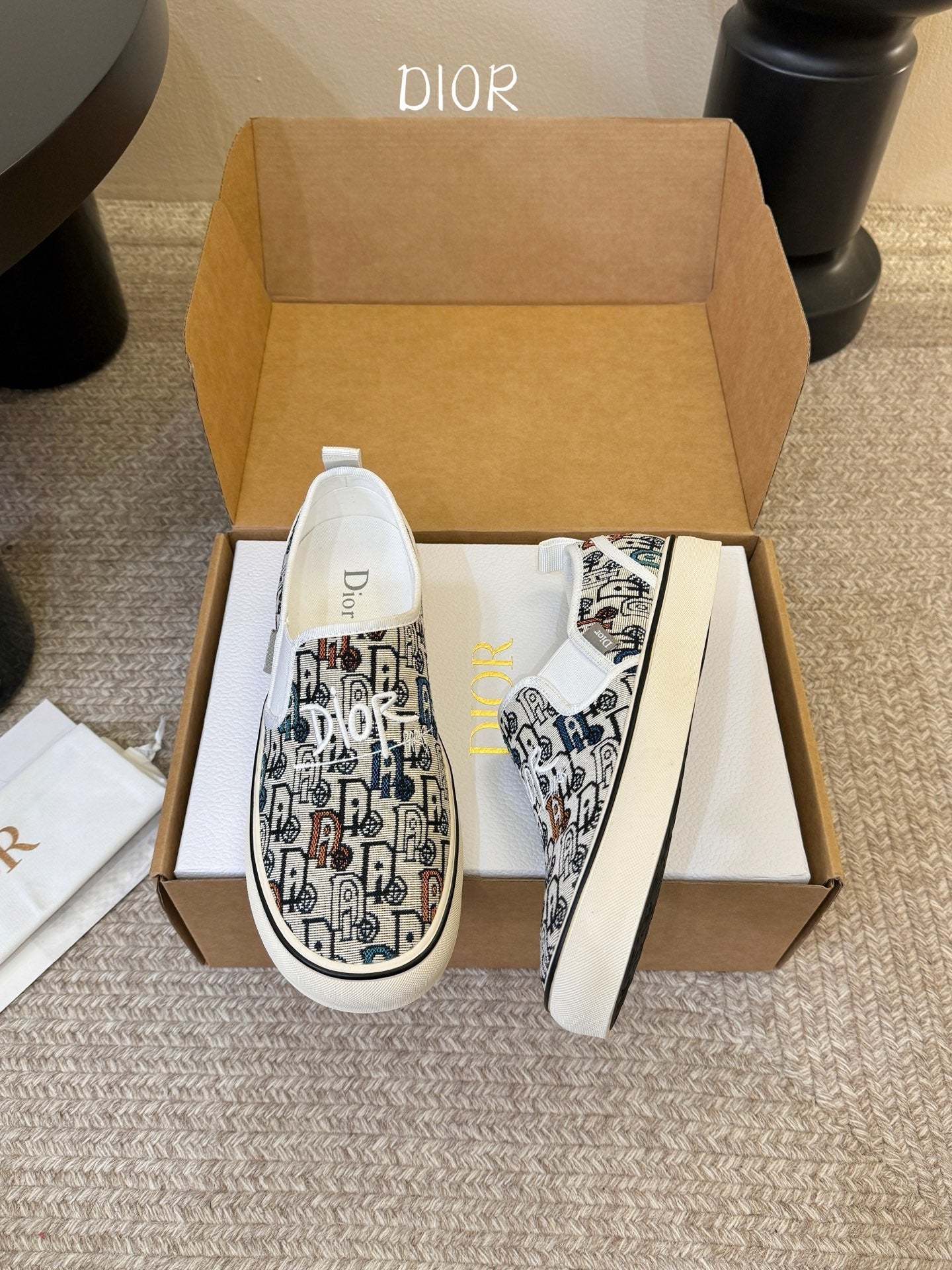 DIOR 26S WALK'N'DIOR SLIP-ON SNEAKERS IN MULTICOLOR DIOR OBLIQUE EMBROIDERED CANVAS STYLE 01