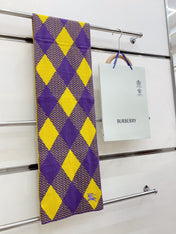 ARGYLE WOOL SCARF 190 CM VIOLET MIX BRIGHT YELLOW 394595
