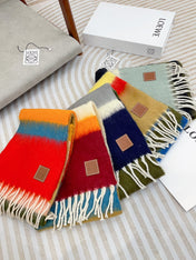 SCARF 185 CM IN COLORFUL GRADIENT WOOL AND MOHAIR 396253
