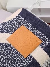 ANAGRAM SCARF 140 CM IN NAVY BLUE WOOL 410215