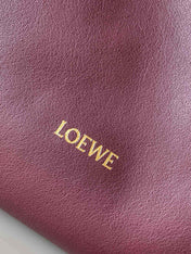 LOEWE 25S LARGE FLAMENCO CLUTCH BAG 30 IN DARK ROSEWOOD CALFSKIN