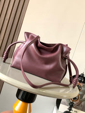 LOEWE 25S MEDIUM FLAMENCO CLUTCH BAG 23 IN DARK ROSEWOOD CALFSKIN