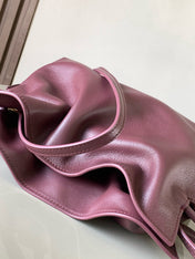LOEWE 25S MEDIUM FLAMENCO CLUTCH BAG 23 IN DARK ROSEWOOD CALFSKIN