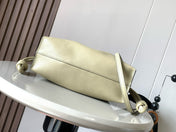 LOEWE 25S MEDIUM FLAMENCO CLUTCH BAG 23 IN DUSTY KHAKI CALFSKIN