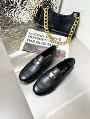 PRADA 26S CLASSIC LOAFERS IN BLACK CALFSKIN WITH LOGO