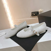 mary jane flat white corduroy