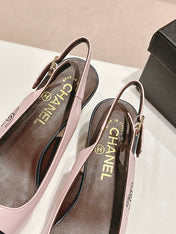 SLINGBACKS LIGHT PINK MIX BLACK SHEEPSKIN