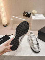 SNEAKERS IN GLOSSY SILVER LAMBSKIN