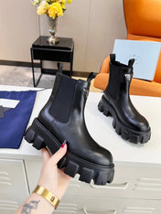 PRA MONOLITH BRUSHED BOOTIES 55 BLACK CALFSKIN