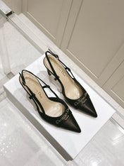 MY DD 25S SLINGBACK PUMP 50MM IN BLACK CALFSKIN