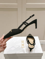 MY DD 25S SLINGBACK PUMP 50MM IN BLACK FABRIC