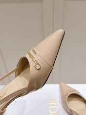 MY DD 25S SLINGBACK PUMP 50MM IN BEIGE GLOSSY CALFSKIN