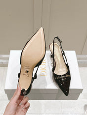 MY DD 25S SLINGBACK PUMP 50MM IN BURGUNDY RED GLOSSY CALFSKIN
