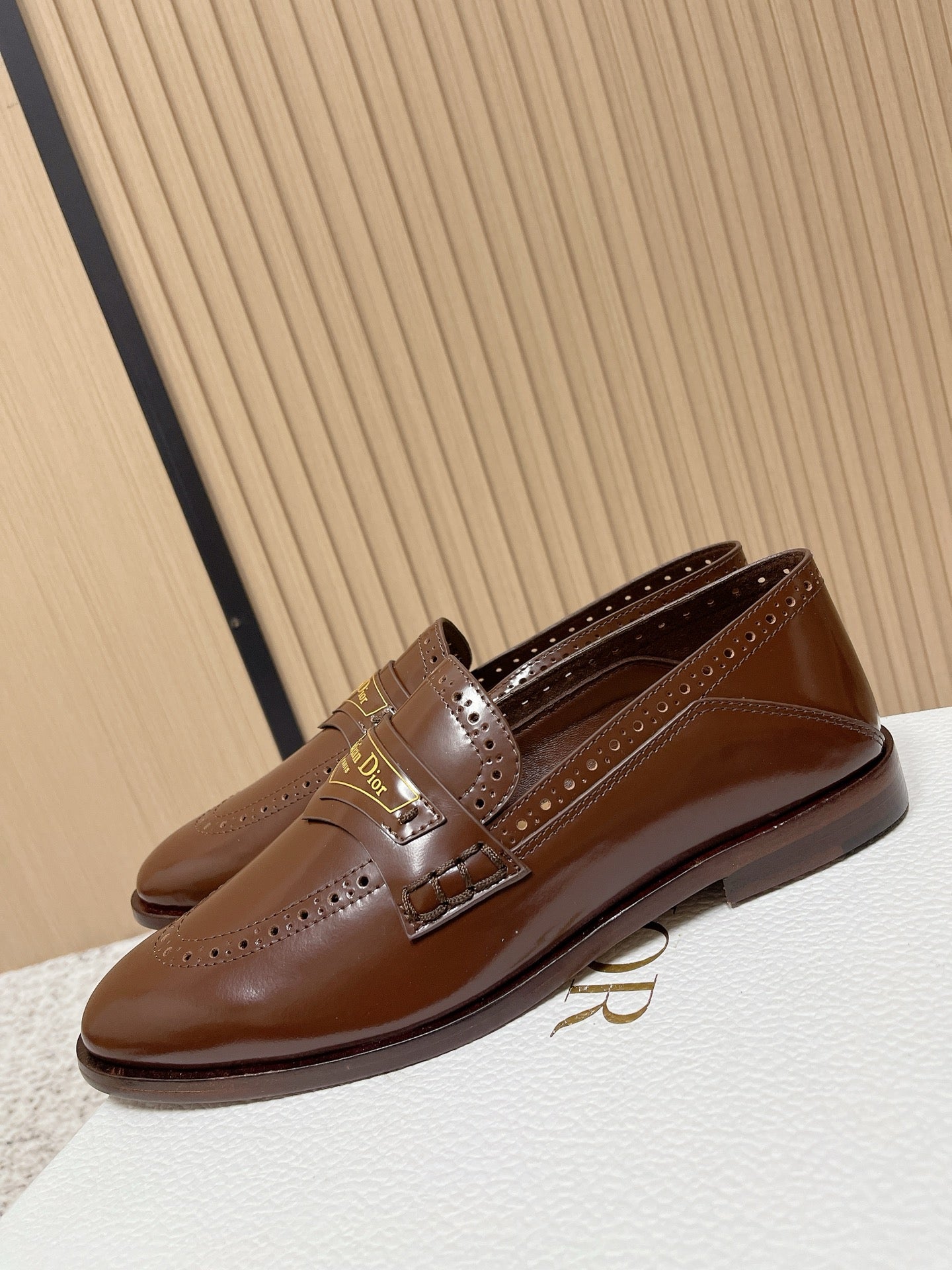 DIOR 25S BOY LOAFERS IN BROWN CALFSKIN
