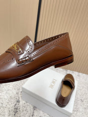 DIOR 25S BOY LOAFERS IN BROWN CALFSKIN