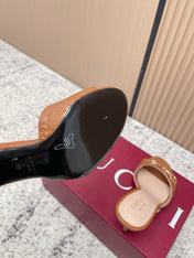 GUCCI 26S HIGH-HEEL SANDALS 85 MM IN LIGHT BROWN CALFSKIN