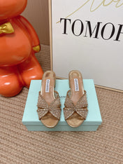 AQUAZZURA 26S LOVER HEELED MULES IN METALLIC GOLD LAMBSKIN AND MESH