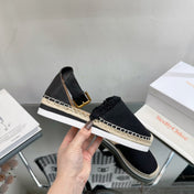 SEE BY ESPADRILLES SANDAL IN BLACK FABRIC AND CALFSKIN