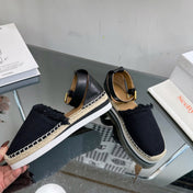 SEE BY ESPADRILLES SANDAL IN BLACK FABRIC AND CALFSKIN
