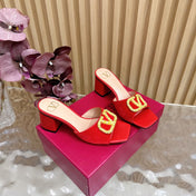 VALENTINO 25S HIGH-HEEL MULES 60 MM IN RED VELVET AND CALFSKIN WITH GOLD HARDWARE