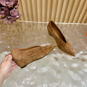 HM 25S HIGH-HEEL WEDGE SHOES 50 MM IN BROWN SUEDE