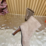 HM 25S ANKLE BOOTS 70 MM IN DUSTY BEIGE SUEDE