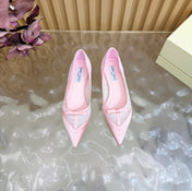 JIMMY CHOO 26S FLATS IN LIGHT PINK MESH AND SATIN