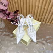 JIMMY CHOO 26S HIGH HEELS 105 MM IN WHITE MESH AND SATIN