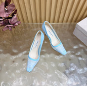 JIMMY CHOO 26S HIGH HEELS 85 MM IN LIGHT BLUE MESH