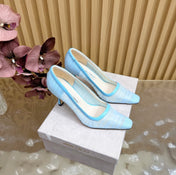 JIMMY CHOO 26S HIGH HEELS 85 MM IN LIGHT BLUE MESH