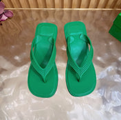 BOTTEGA VENETA 26S HIGH-HEEL THONG SANDALS IN GREEN TPU