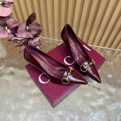 GUCCI 26S HIGH HEELS 65 MM IN DARK RED SMOOTH LEATHER