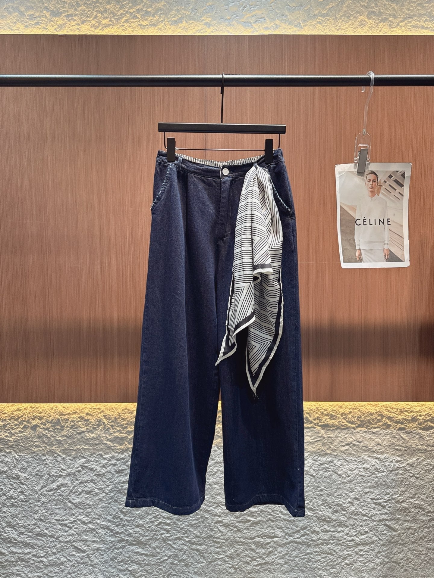 LOEWE SLEEVELESS TOP & STRAIGHT-LEG DENIM PANTS SET STYLE 73