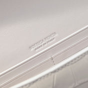BV Long Clutch Andiamo 31 White Crocodile Calfskin Ghw
