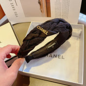 CHANEL 26S HEADBAND IN BLACK BRAIDED TULLE LACE AND RIBBON 505267