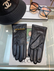 GLOVES IN BLACK LAMBSKIN GOLD HARDWARE 463837