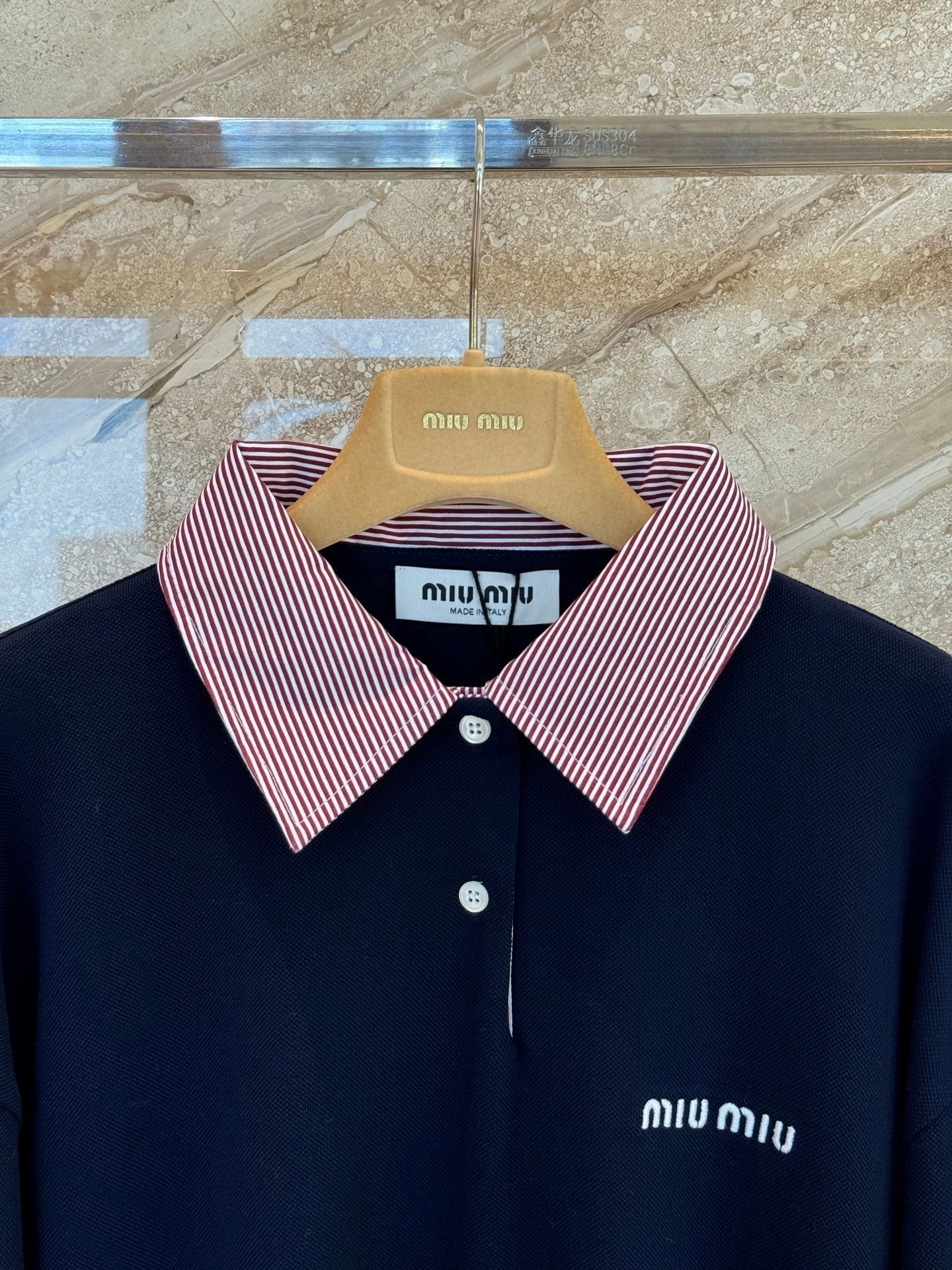 MIUMIU 26S LONG SLEEVE POLO SHIRT 876