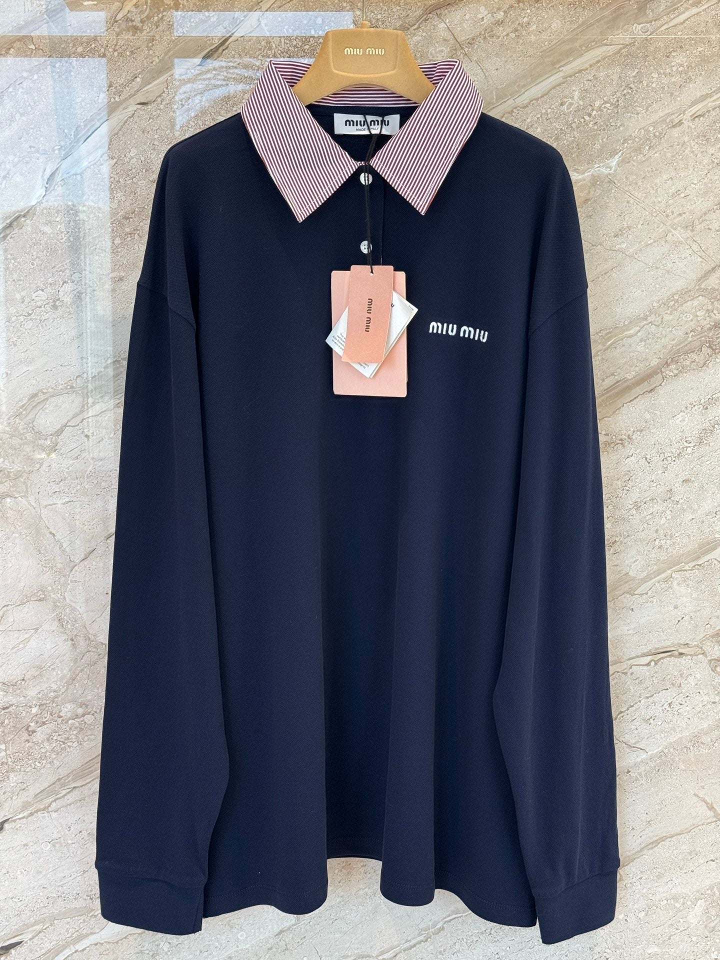 MIUMIU 26S LONG SLEEVE POLO SHIRT 876